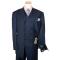 Steve Harvey Collection Navy With Pink/Sky Blue Windowpane Super 120's Merino Wool Vested Suit